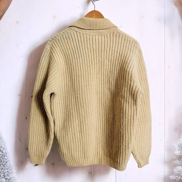 Vintage ALPS The Big Stitch Knitted Sweater Ivory Cream Pockets Size Large - Picture 2 of 7